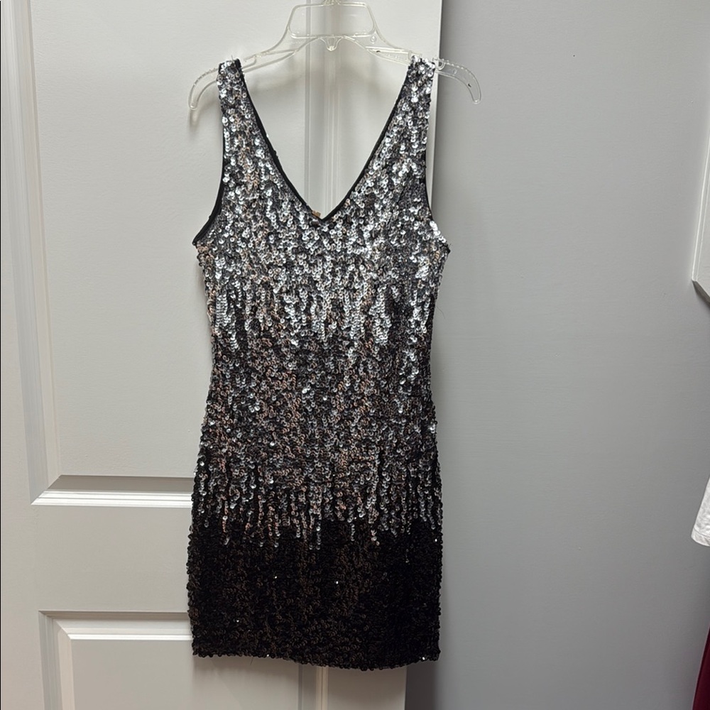 Sequin Black and Silver Dress